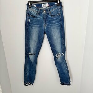 Lucky Brand Charlotte Rail Blue Distressed Skinny Jeans
